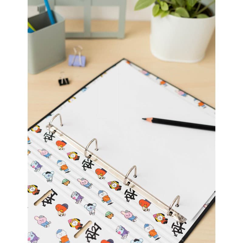 BT21 - Street Mood collection A4 binder with sheets (4 rings, rubber band) 7