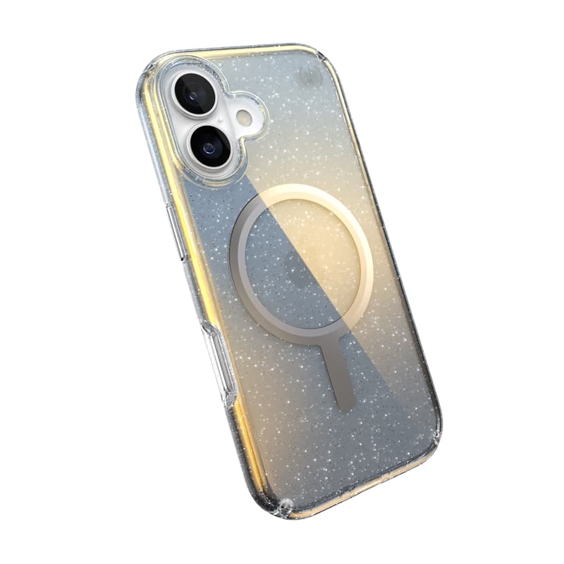 Speck Presidio Lux MagSafe - iPhone 17 Case (Hyper Mirror Glitter / Silver Metallic) 7