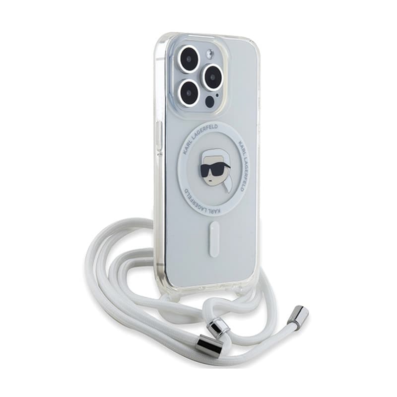 Karl Lagerfeld Crossbody IML Karl Head MagSafe - iPhone 15 Pro Case (Transparent) 3