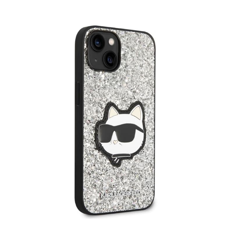 Karl Lagerfeld NFT Glitter Choupette Patch- Case for iPhone 14 Plus (Silver) 4