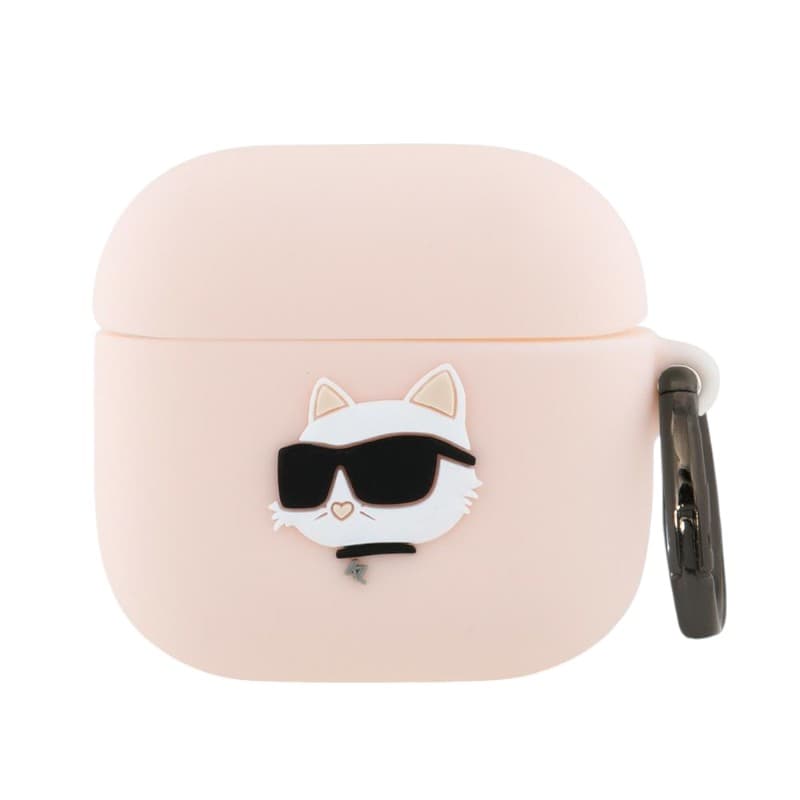 Karl Lagerfeld Silicone Choupette Head 3D - AirPods 4 Case (pink)
