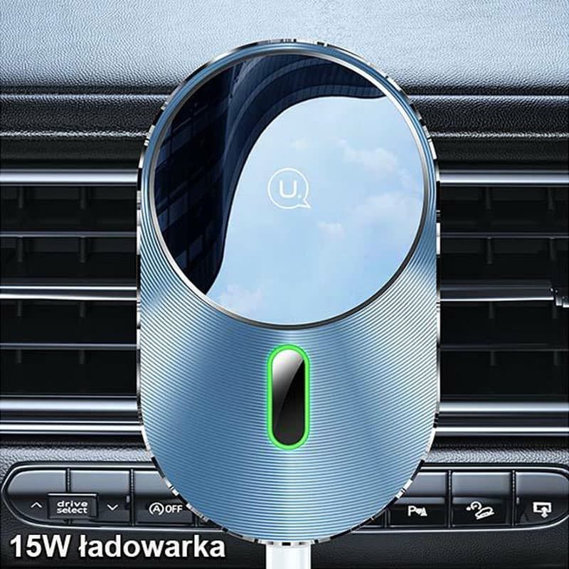 USAMS US-CD170 - Magnetic car holder with 15W wireless charging (Black) 7