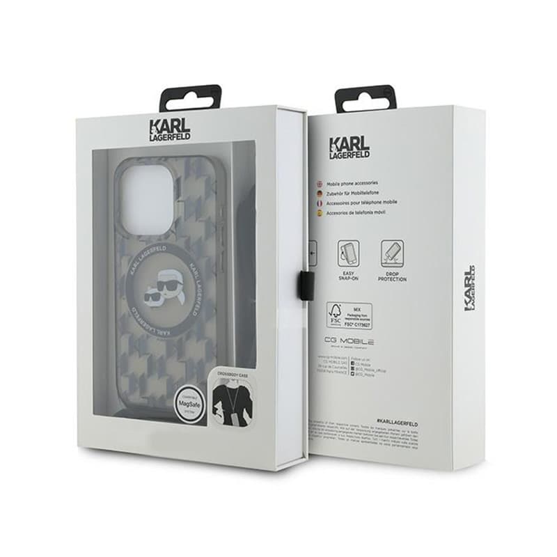 Karl Lagerfeld IML Crossbody Monogram Karl & Choupette Head MagSafe - Case for iPhone 15 Pro Max (Black) 7