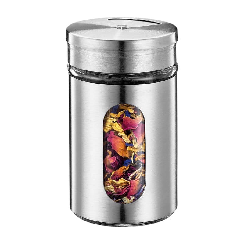 Küchenprofi - Stainless Steel Spice Container with Window and 3 Dispensing Sieves 8x5 cm 5