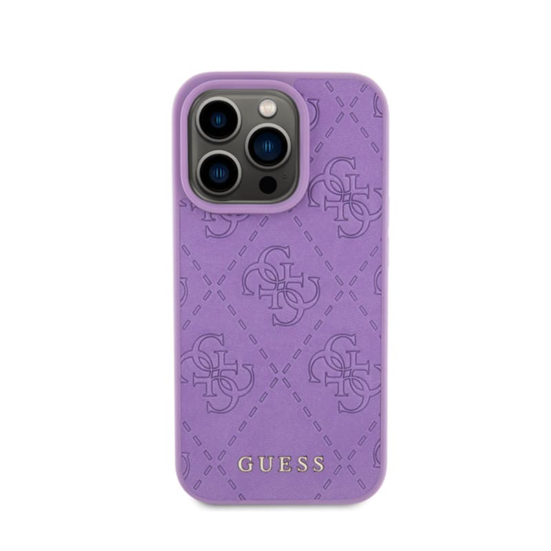 Guess Leather 4G Stamped - Case for iPhone 15 Pro (Purple) 3