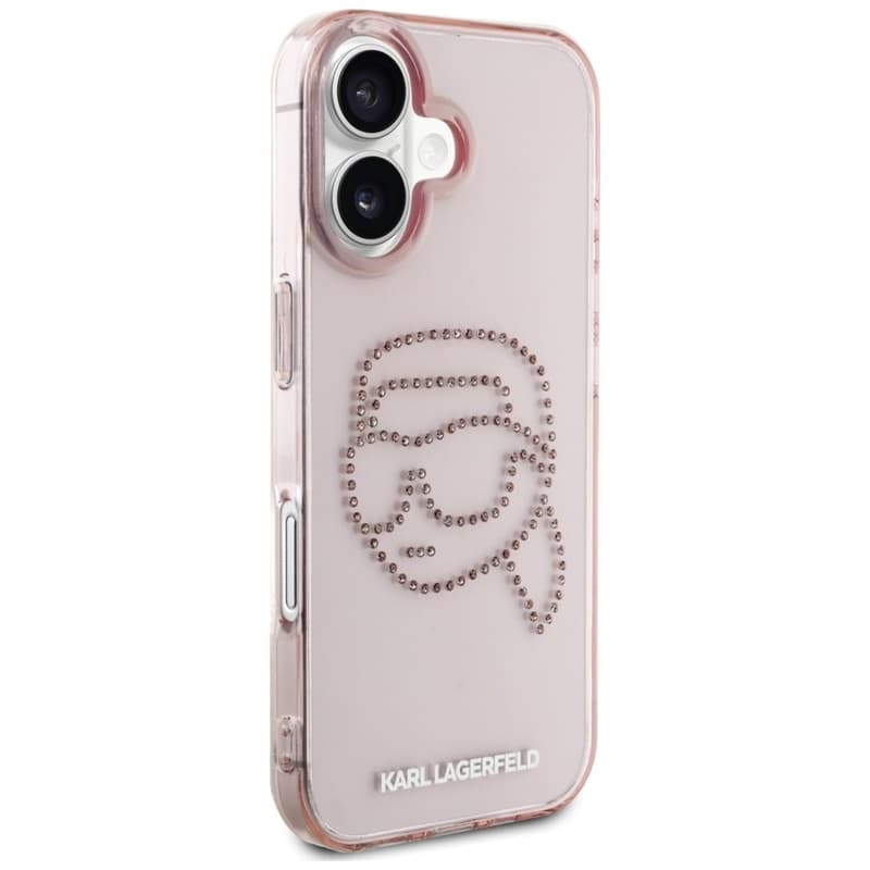 Karl Lagerfeld IML Rhinestones Karl Head - Case for iPhone 16 (pink) 4