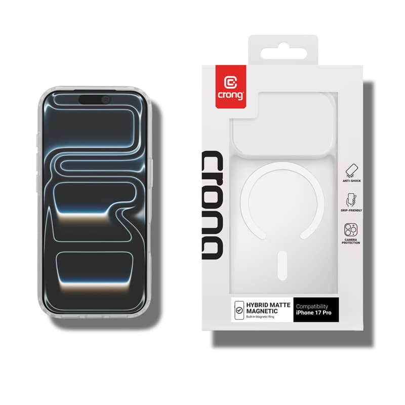 Crong Hybrid Matte Magnetic - MagSafe iPhone 17 Pro Case (White) 4