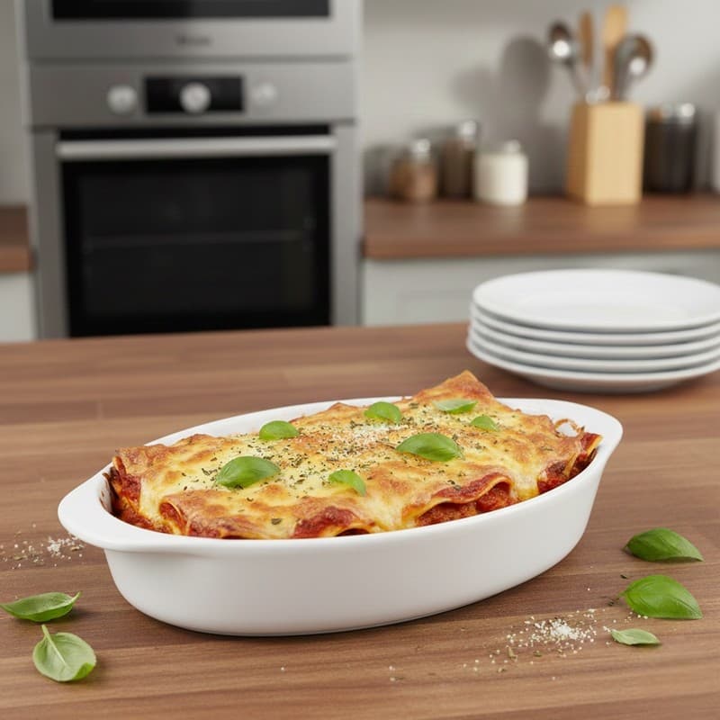 Alpina - Ceramic Oven-Resistant Baking Dish, Oval, 27x17x5.3 cm (White) 3