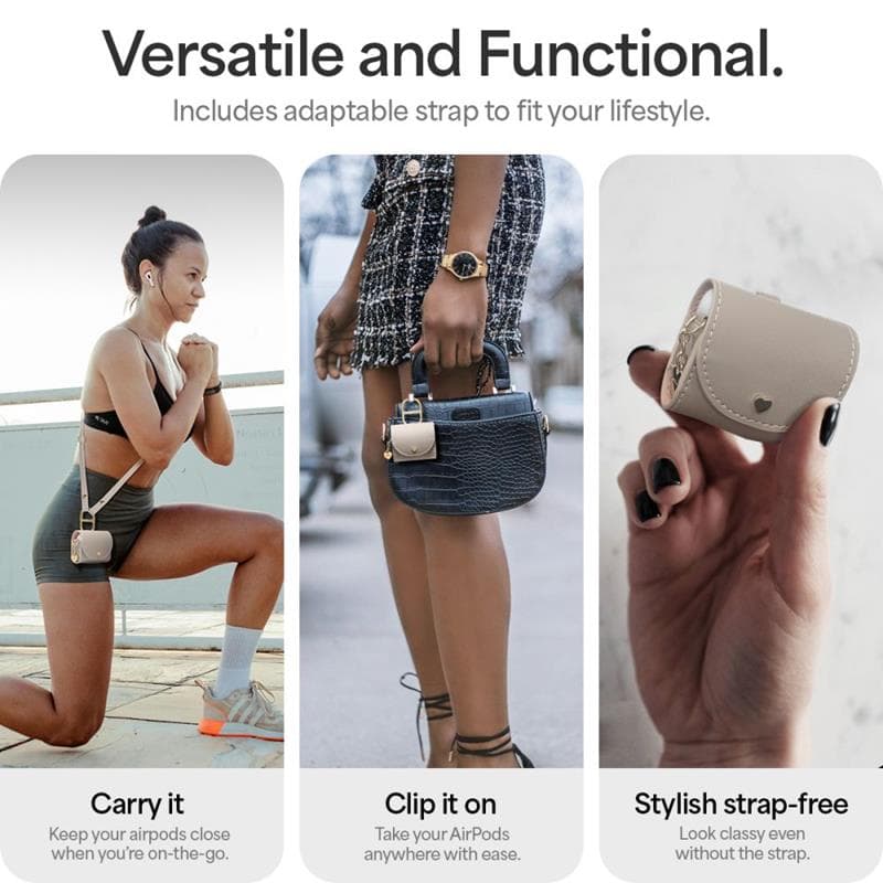 Spigen Cyrill Mini Bag - Case with Strap for Apple AirPods 4 (Beige) 7