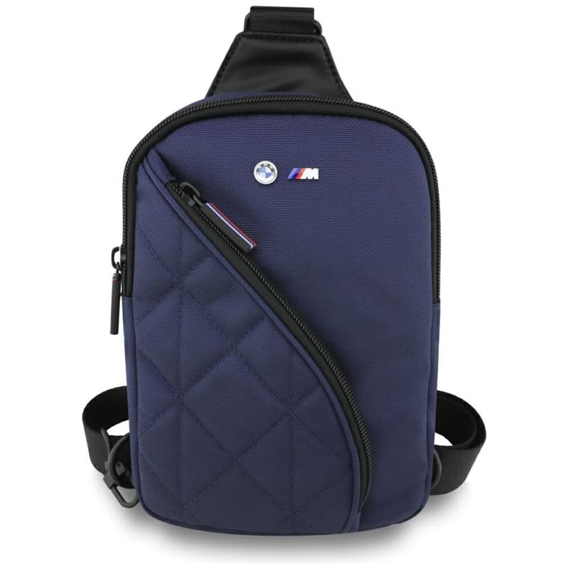 BMW Nylon Pocket & Metal Logo - Crossbody Phone Bag (Navy Blue) 1
