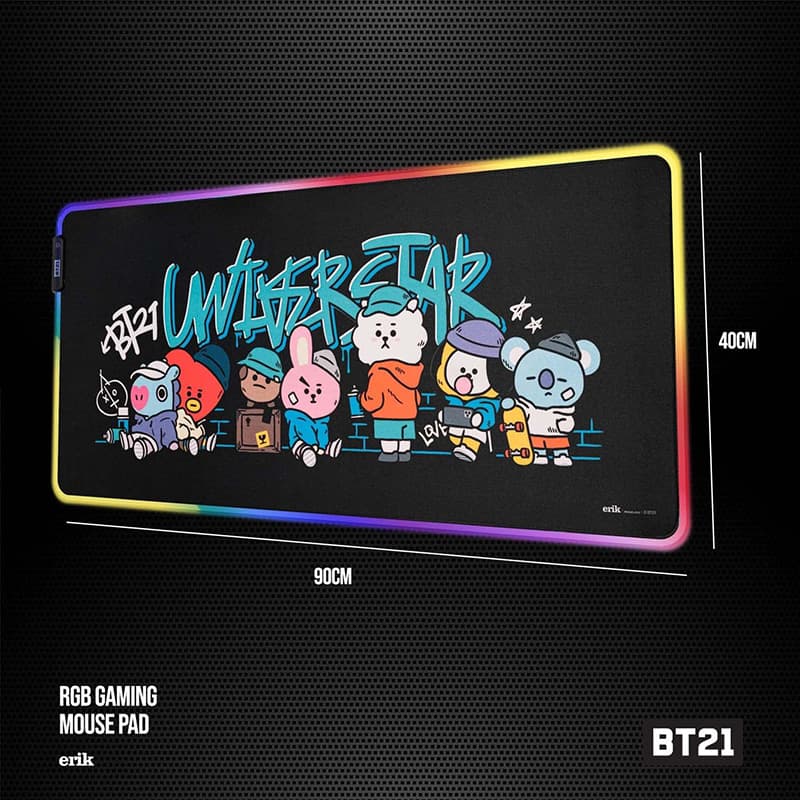 BT21 - Gaming/desk mat XXL with LED illumination (90 x 40 cm) 2