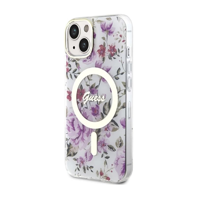 Guess Flower MagSafe - Case for iPhone 14 (Transparent) 2