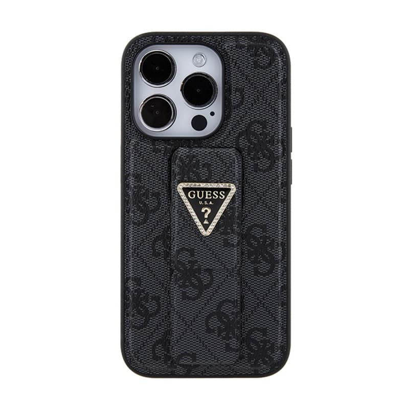 Guess Grip Stand 4G Triangle Strass Logo - iPhone 15 Pro Case (black) 4