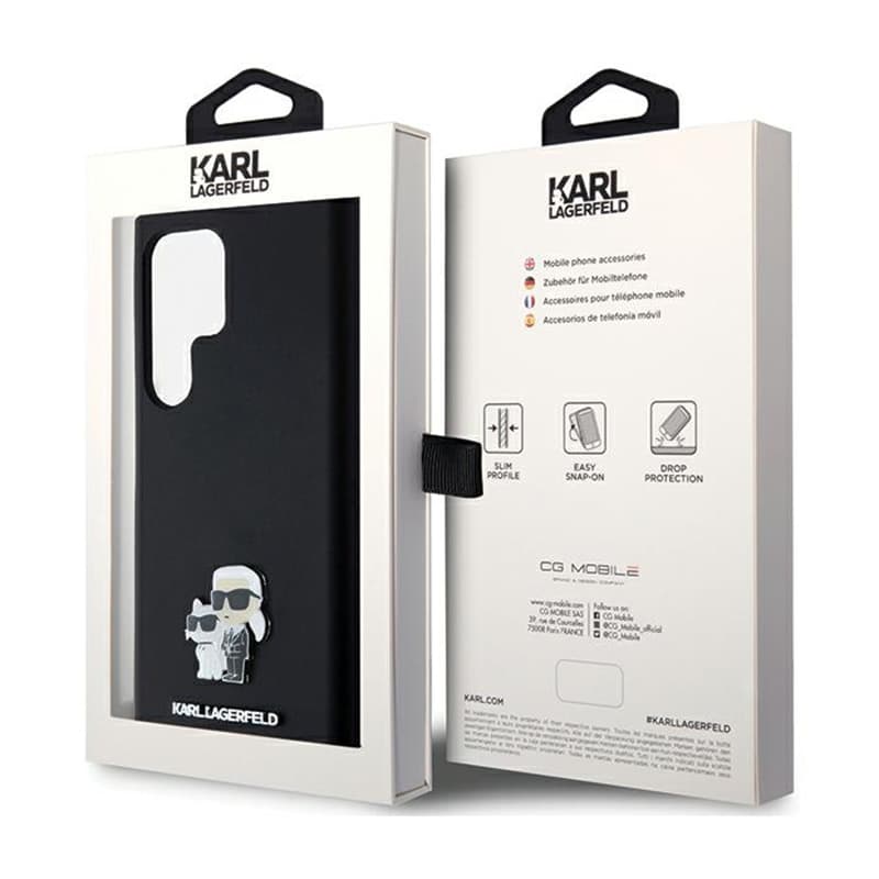 Karl Lagerfeld Silicone Karl & Choupette Metal Pin - Case Samsung Galaxy S24 Ultra (czarny) 8