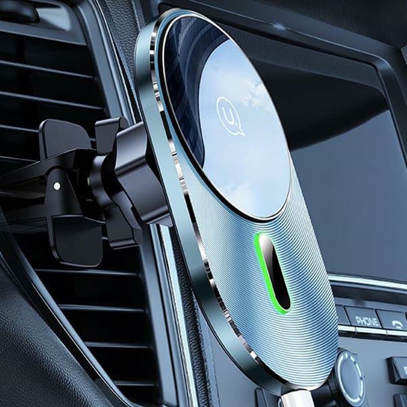 USAMS US-CD170 - Magnetic car holder with 15W wireless charging (Black) 8