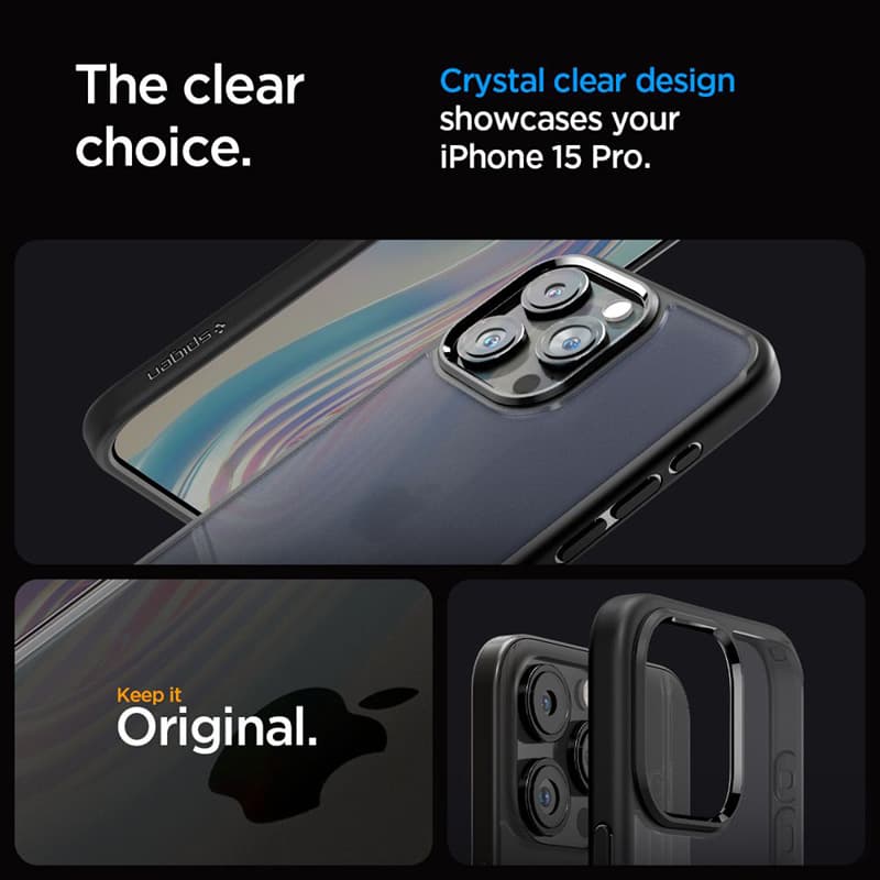 Spigen Ultra Hybrid - Case for iPhone 15 Pro (Frost Black) 7