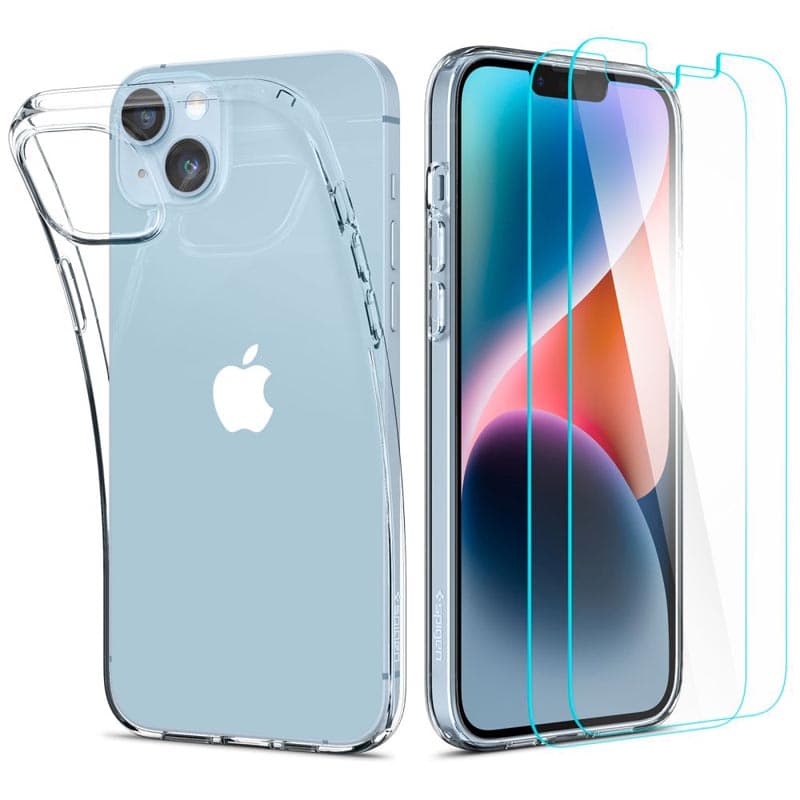 Spigen Crystal Pack - Set of case for iPhone 14 + Protective Glass (Clear)