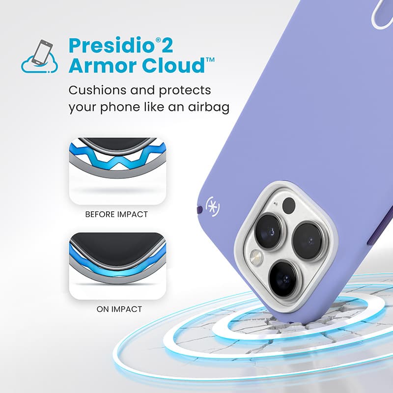 Speck Presidio2 Pro ClickLock & MagSafe - iPhone 16 Pro Max Case (Future Lavender / Cassis Purple / White) 4