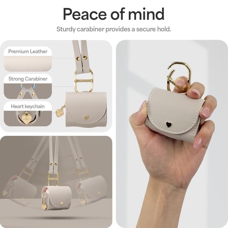 Spigen Cyrill Mini Bag - Case with Strap for Apple AirPods 4 (Beige) 8