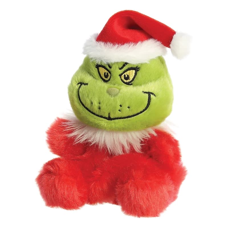 Grinch - Plush toy / cuddly sitting Grinch in Santa Claus outfit 13 cm from the Palm Pals collection Eco-Friendly 7