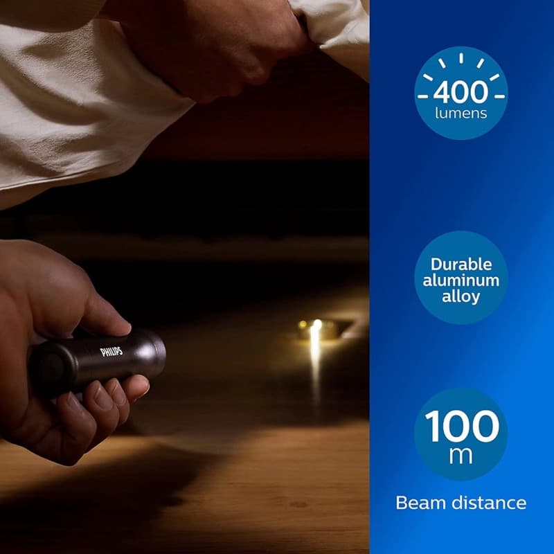 Philips - Aluminum LED flashlight 400 lumens waterproof IPX4 3