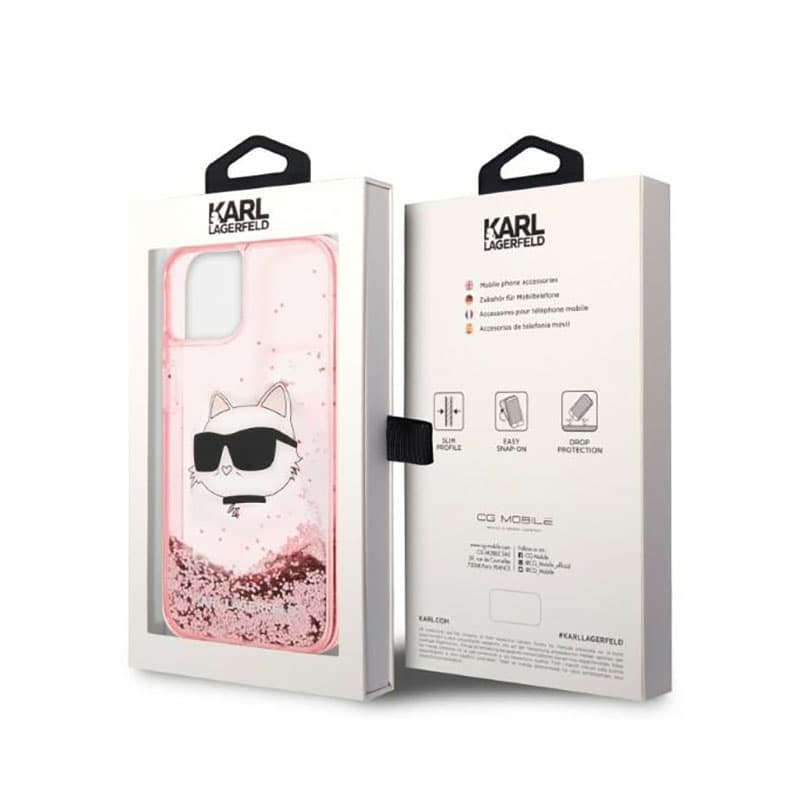 Karl Lagerfeld Liquid Glitter NFT Choupette Head - Case for iPhone 14 Plus (Pink) 8