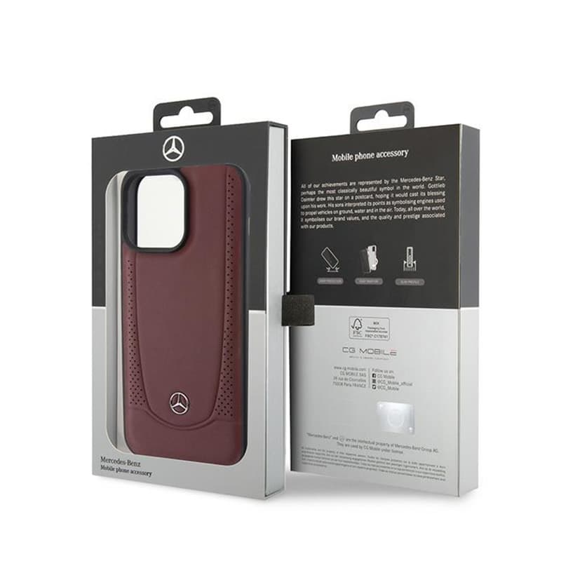 Mercedes Leather Urban Line - Case for iPhone 15 Pro Max (Red) 8
