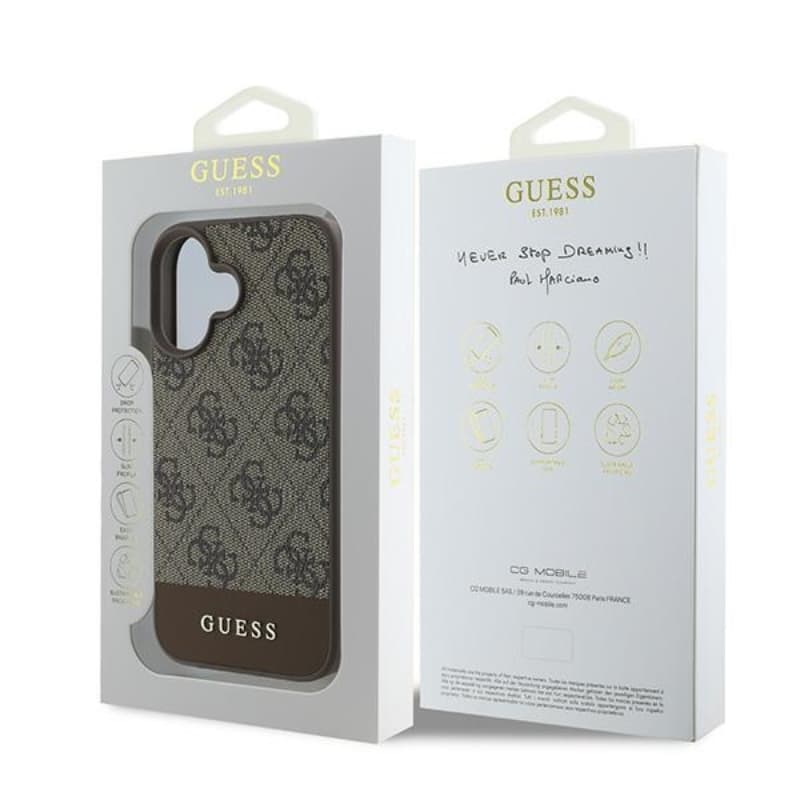 Guess 4G Bottom Stripe - Case for iPhone 16 Plus (brown) 8