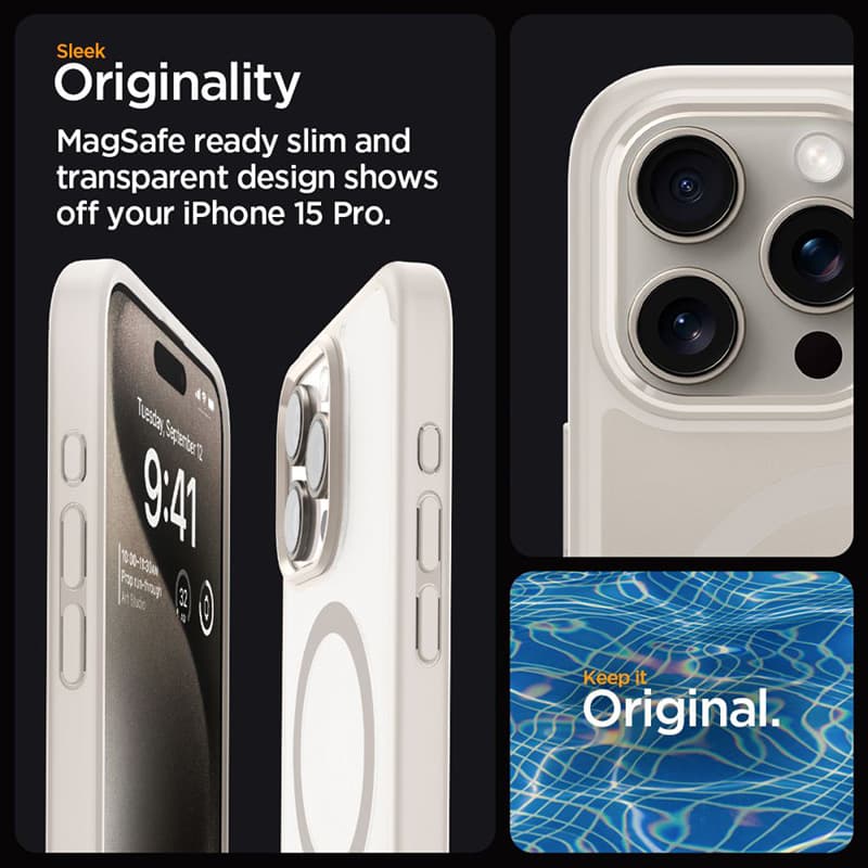 Spigen Ultra Hybrid MagSafe - Case for iPhone 15 Pro (Frost Natural Titanium) 8