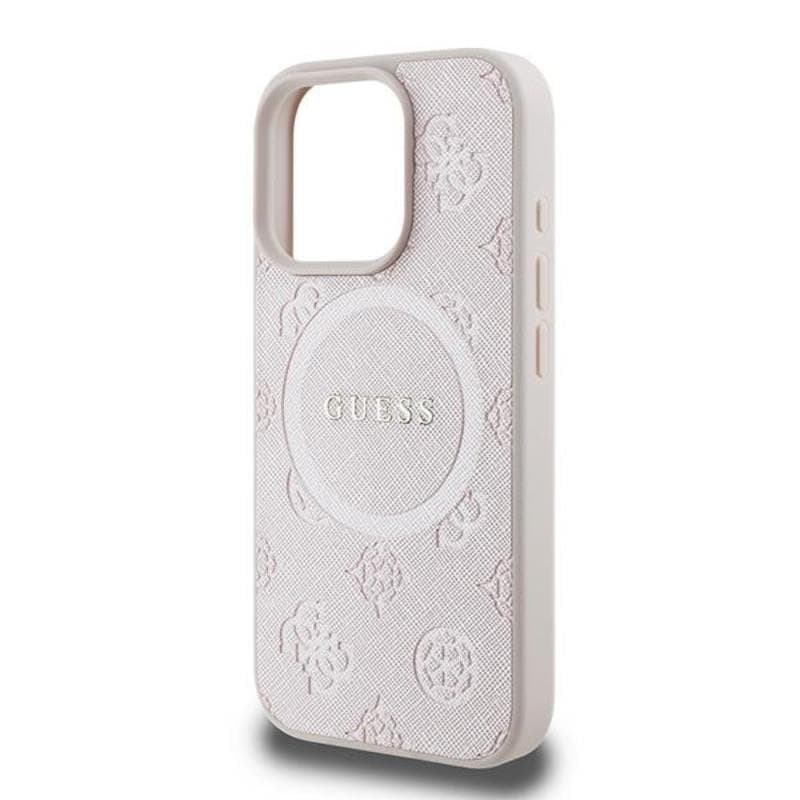 Guess Saffiano Peony Classic Logo MagSafe - Case iPhone 16 Pro (pink) 6