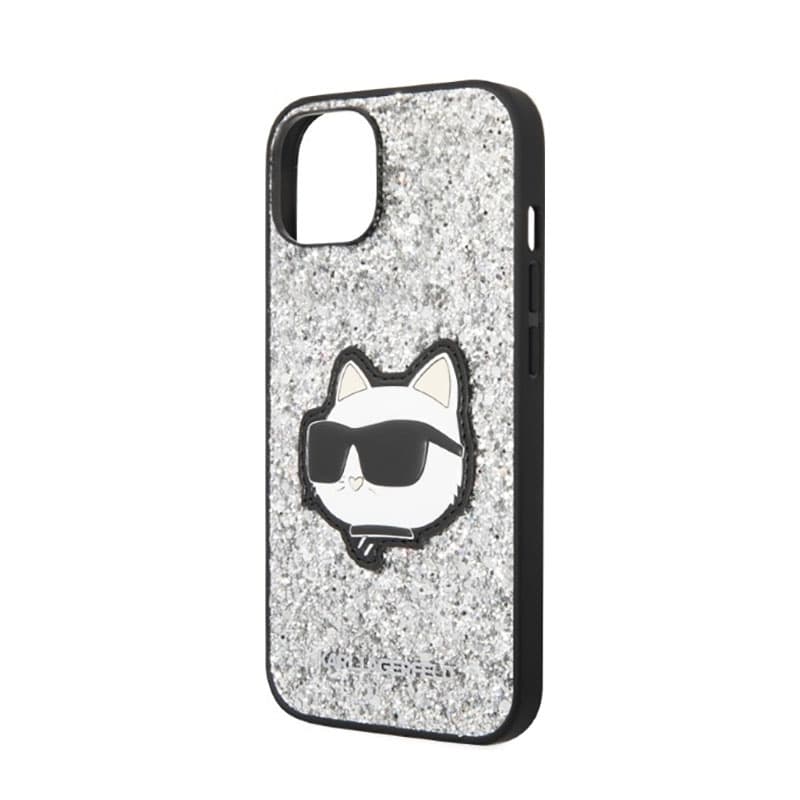 Karl Lagerfeld NFT Glitter Choupette Patch- Case for iPhone 14 Plus (Silver) 6