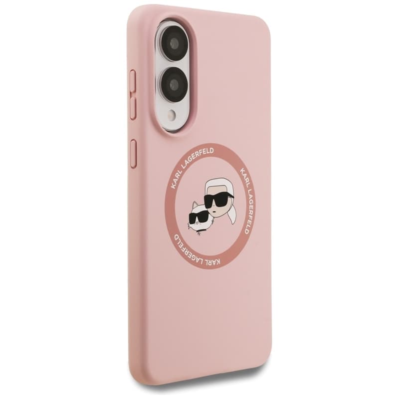 Karl Lagerfeld Silicone Double Heads And Circle MagSafe - Case for Samsung Galaxy S25 Edge (pink) 4