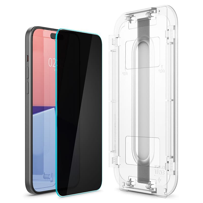 Spigen GLAS.TR EZ FIT Privacy 2-Pack - Tempered glass with privacy filter for iPhone 15 / 16 2pcs 3