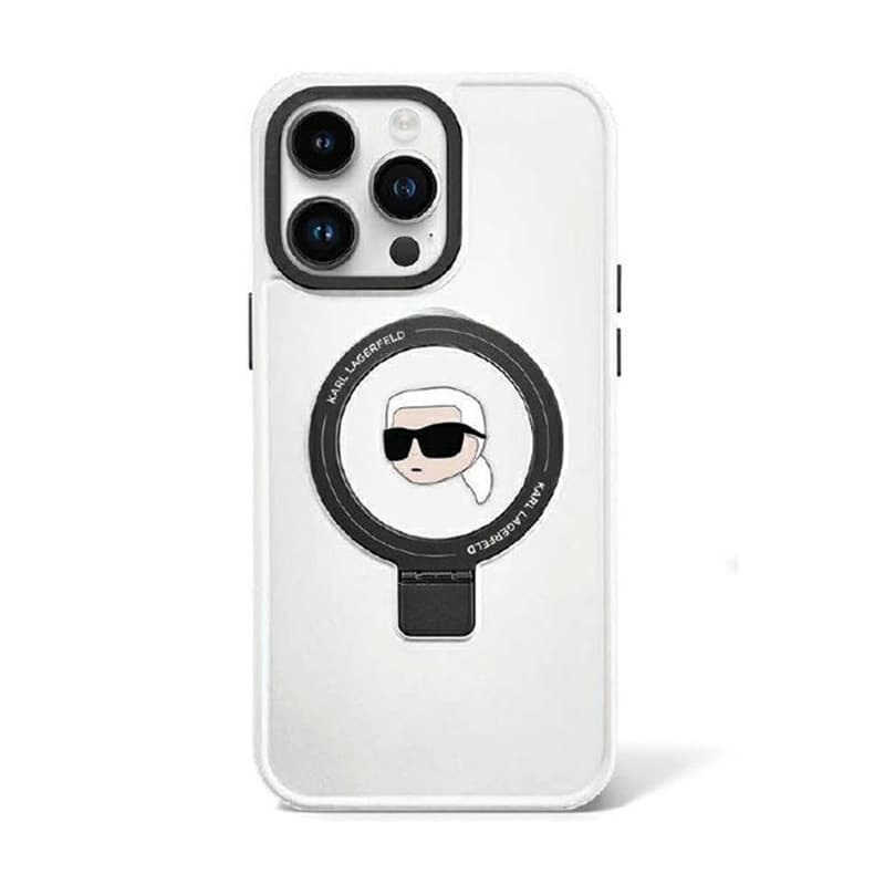 Karl Lagerfeld Ring Stand Karl Head MagSafe - iPhone 15 Case (white) 1