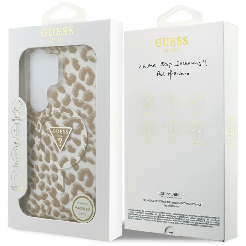 Guess IML Leopard Print Triangle MagSafe - Samsung Galaxy S26 Ultra Case (Brown) 8