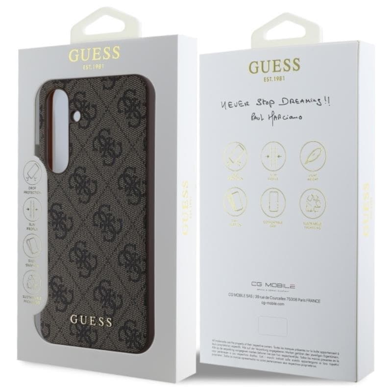 Guess 4G Metal Gold Logo - Case for Samsung Galaxy S24 FE (brown) 8