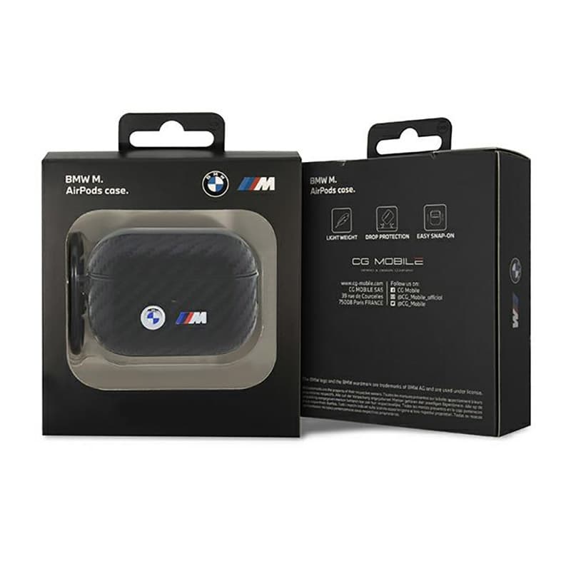 BMW Carbon Double Metal Logo - Case for Apple AirPods Pro 2 (Black) 4