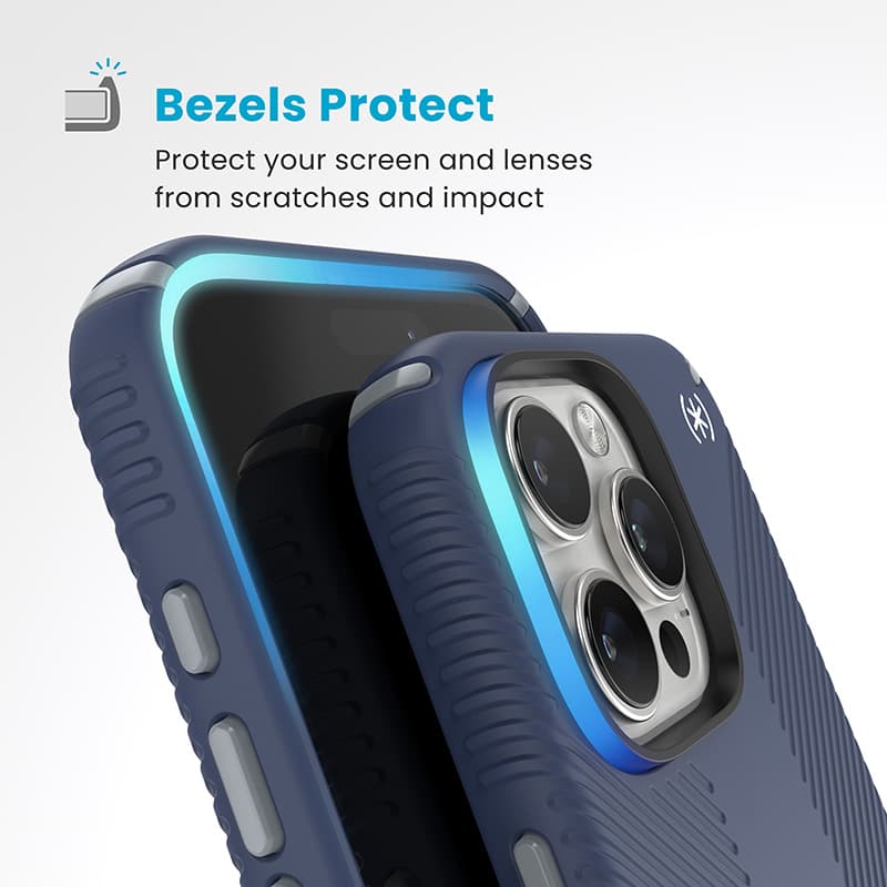 Speck Presidio2 Grip - iPhone 16 Pro Max Case (Coastal Blue / Dust Gray / White) 4