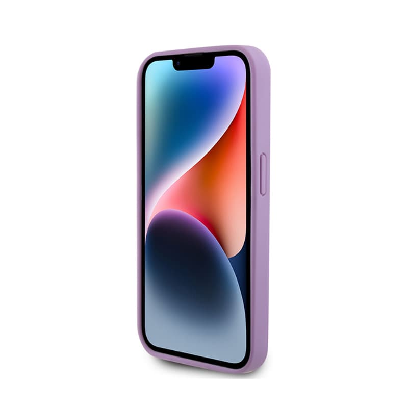 Guess Leather 4G Stamped - Case for iPhone 15 Pro (Purple) 5