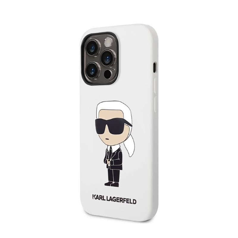Karl Lagerfeld Silicone NFT Ikonik - Case for iPhone 14 Pro (White) 2