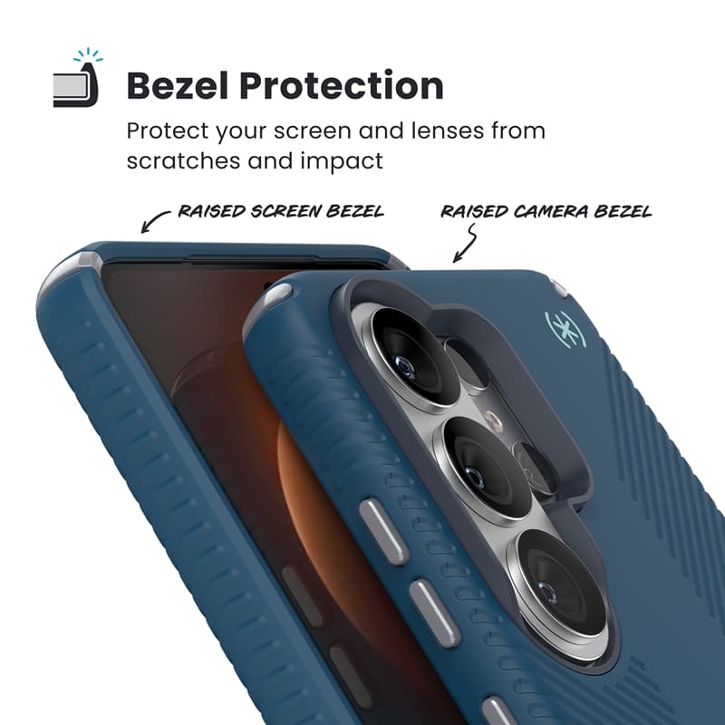 Speck Presidio2 Grip Magnet - Samsung Galaxy S26 Ultra MagSafe Case (Deep Sea/Silver Metallic/Spell Blue) 5