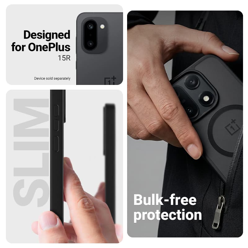 Crong Hybrid Matte Magnetic - MagSafe OnePlus 15R Case (Black) 2