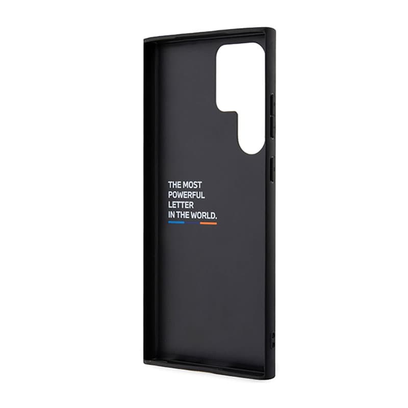 BMW Leather Hot Stamp Tricolor - Case for Samsung Galaxy S23 Ultra (Black) 7