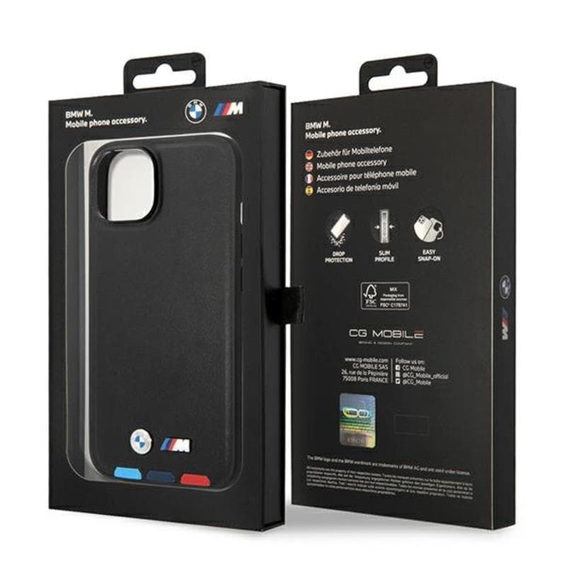 BMW Leather Hot Stamp Tricolor - Case for iPhone 14 Plus (Black) 8