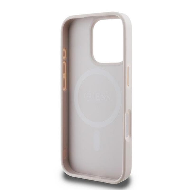 Guess Saffiano Peony Classic Logo MagSafe - Case iPhone 16 Pro (pink) 7