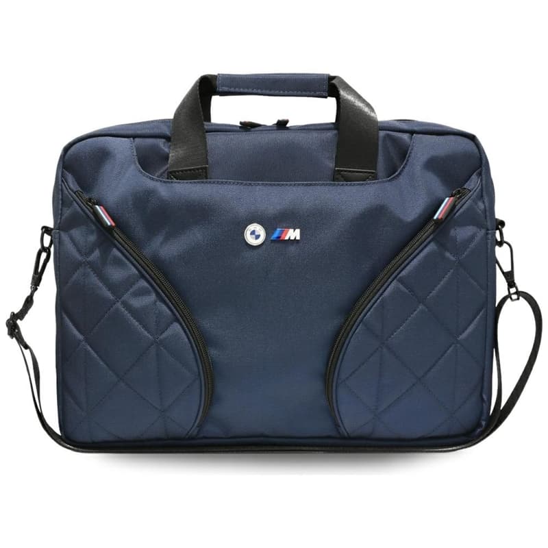 BMW Nylon Pockets & Metal Logo - 16" Notebook Bag (Navy Blue) 1