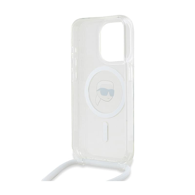 Karl Lagerfeld Crossbody IML Karl Head MagSafe - iPhone 15 Pro Case (Transparent) 6