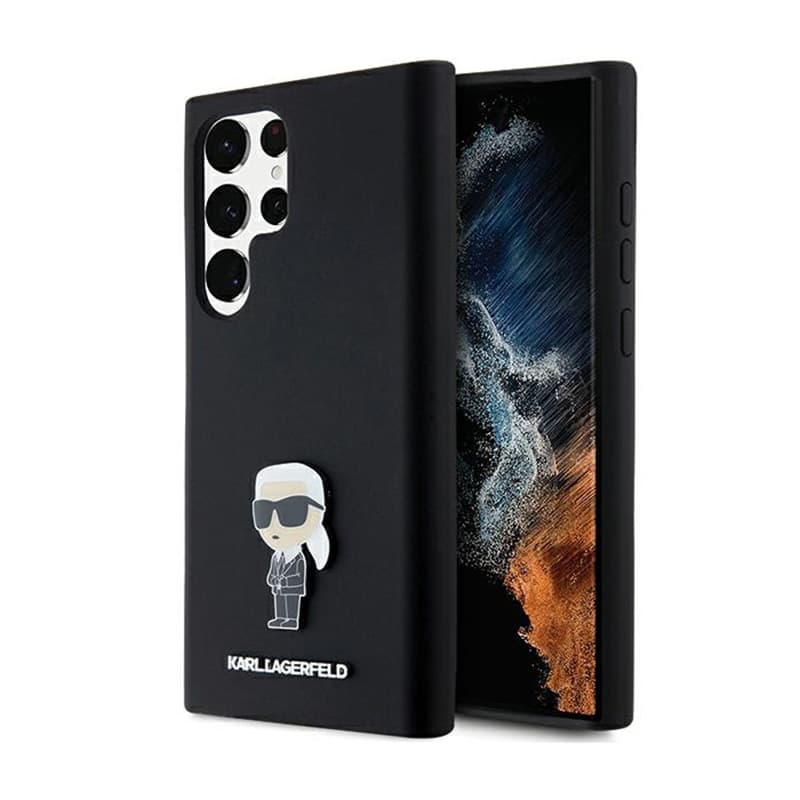 Karl Lagerfeld Silicone Ikonik Metal Pin - Case Samsung Galaxy S24 Ultra (czarny) 1