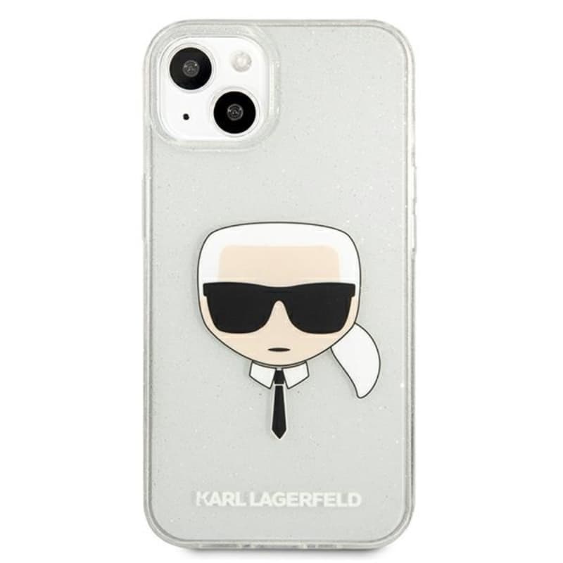 Karl Lagerfeld Karl's Head Glitter - Case for iPhone 13 mini (Silver) 3