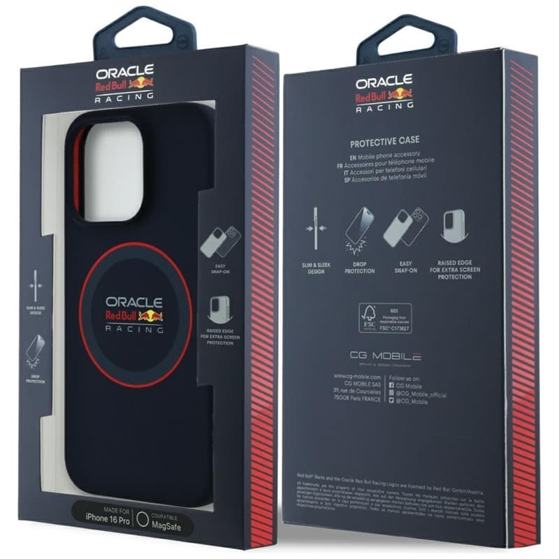 Red Bull Silicone Red Ring MagSafe - iPhone 16 Pro Case (Navy Blue) 8